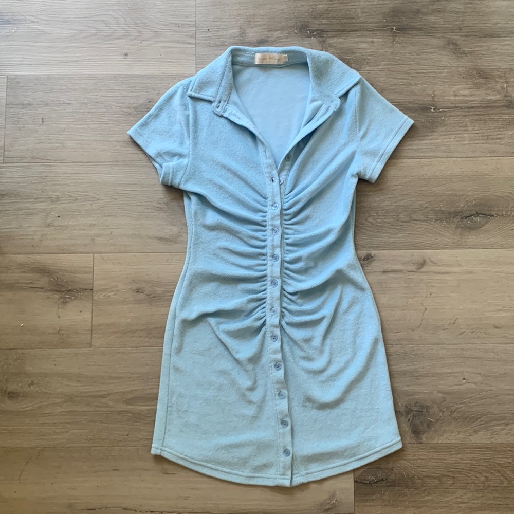 Terry cloth Blue dress NWOT